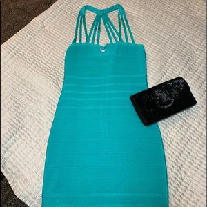 Bebe bandage Aqua green dress 👗